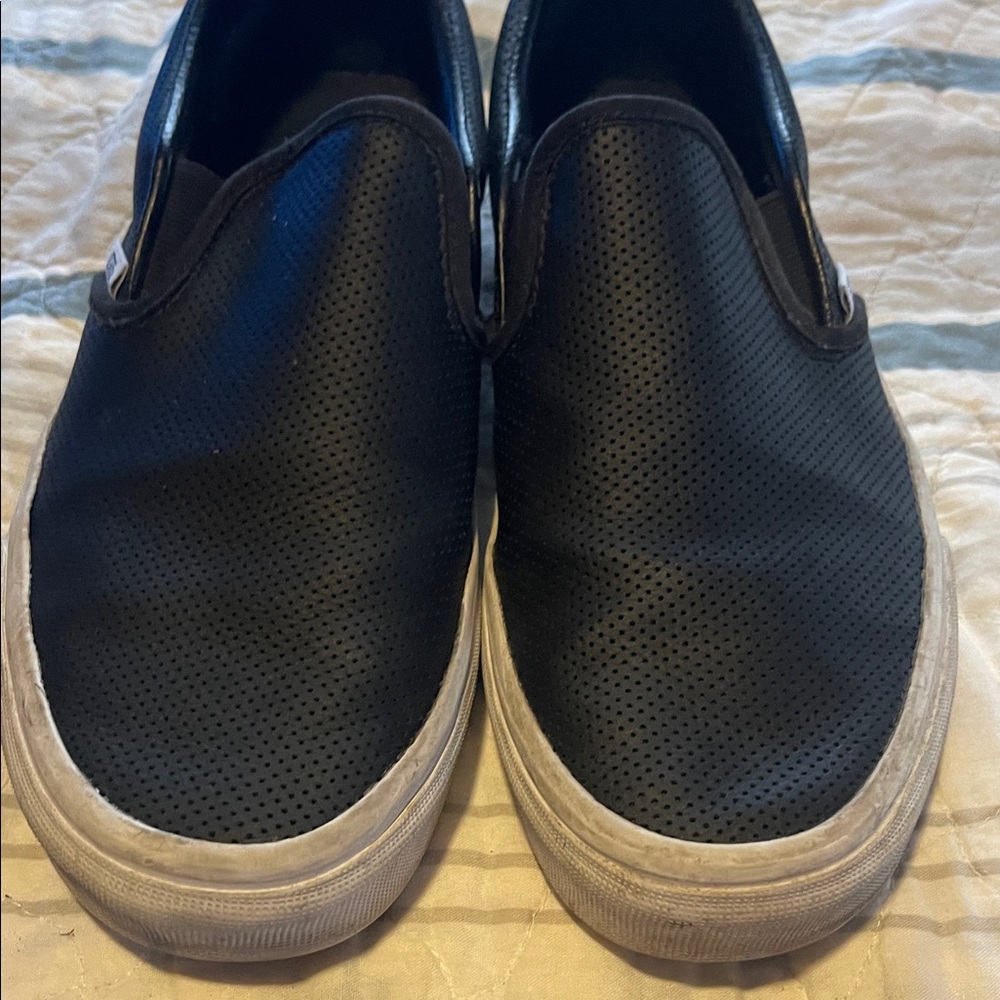 Vans Black Perforated Slip-On Loafers